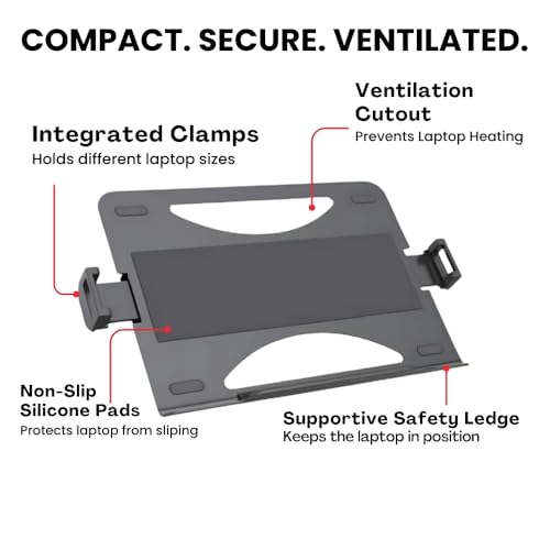 Image of Uniq Mounts Laptop Mount Tray for Monitor Arm & Stand, Fits 11.3 inch-17.5 inch Laptop, 8kg Capacity, Adjustable Laptop Holder, Fits VESA 75x75 & 100x100 mm, Anti-Slip Pads, Universal Notebook Mount