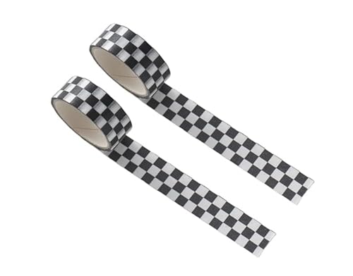 Junfamilee 2 Pcs Black White Decorative Washi DIY Fade-Resistant Arts