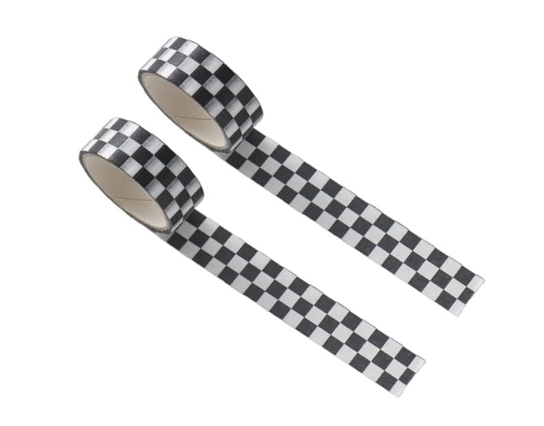 2 Pcs Decorative Washi Tape Compact Checkerboard Pattern Paper Tape DIY - View #13