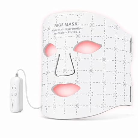 GIHWRRI FDA-Cleared LED Light Therapy Mask, 7-Color Red Light Therapy for Face Anti-Aging, Wrinkle Reduction & Acne, Rechargeable Soft Silicone Home Skincare Device