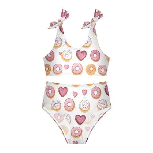 Wusikd Doughnuts Girls Swimsuits Two Piece Hearts Swimwear Bikini Set for for Girls Size 3T3