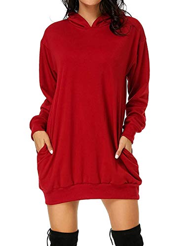 Avondii Damen Langarm Hoodie Einfarbig Kapuzenpullover mit Kapuze (XXL,...
