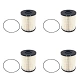 4PCs of F55360 Fuel Filter With O-ring Compatible with 2000-2010 Dodge Ram 2500 3500 Replace for