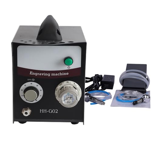 WHYYDSS Máquina grabadora neumática de Joyas, máquina grabadora de Impacto neumática, máquina grabadora neumática, para Hacer Joyas, Grabado y Tallado de Metales,Single-Head-110V