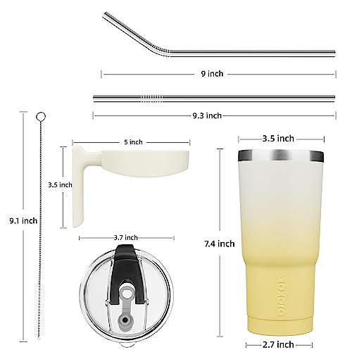 Image of BJPKPK 20 oz Tumbler with Handle & Straw, Insulated Stainless Steel Mug