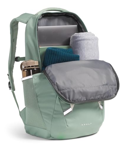 Image of The North Face Women's Vault Everyday Laptop Backpack - Commuter Travel Bag, Water-Repellent, Spacious Main Compartment, Slate Moss /White Dune, One Size