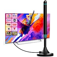 AtomDream Tech Indoor Digital Smart TV Antenna with Magnetic Base, 4K & 1080P HD Support, 5m Cable (Blue)