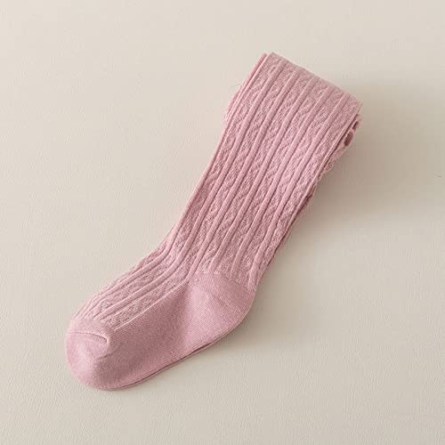 KAGAYD Girls Cotton Thick Fleece Lined Warm Leggings Toddler Girls Cable Knit Tights Full-Footed Solid Tights4