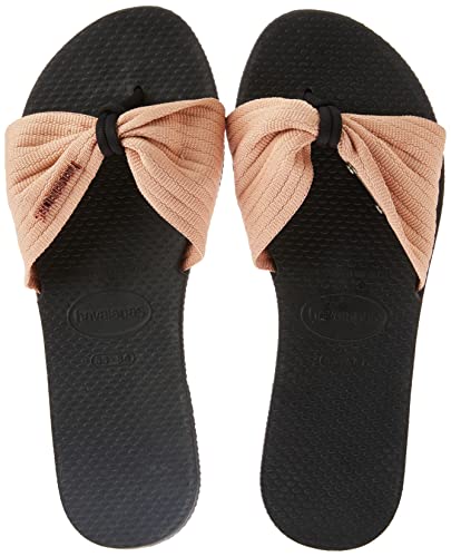 Havaianas, Women's, You St Tropez Basic, City Sandals, Black/Light Pink, 5 UK