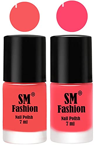 Image of Long Lasting Nail Polish | Nail Paint Combo 7 ml Each) - Set of 2 Light Pink-Pink