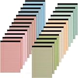Fuutreo 5' x 8' Legal Pad Writing Notepads 50 Sheets Small Legal Pad Narrow Ruled Multiple Color Lined Paper for School College Office Supplies Work (Earthy Colors,24 Pcs)