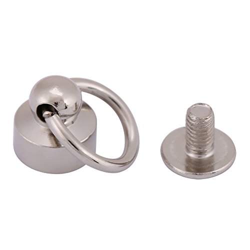 20 Pezzi Rivetti Per Pelletteria E Fai Da Te, Elementi Di Fissaggio A Vite Con Testa Ad Anello, In Ottone E Ferro, 8 Mm, Colore Argento