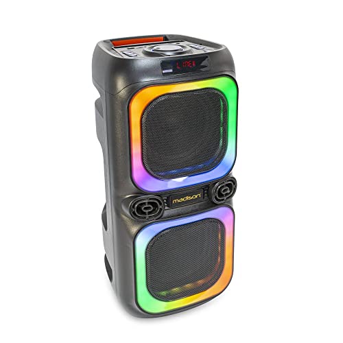 MADISON MAD-NASH60 Battery Active Speaker Box 600 W LED Bluetooth USB Micro SD and Microphones Battery Operated Party Box