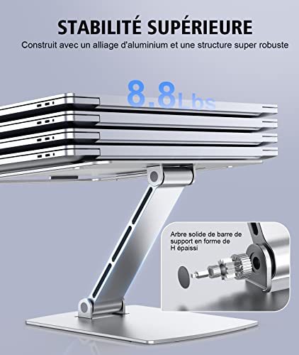 Support PC portable aluminium de haute précision pour écrans 10-16 - 3