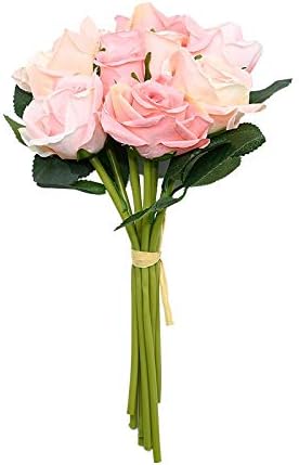 Miniatura 4 de Sunnyskar - Ramo de rosas artificiales para el hogar, boda, vacaciones, fiesta, decoración, accesorios de fotografía, florero, arreglo floral,