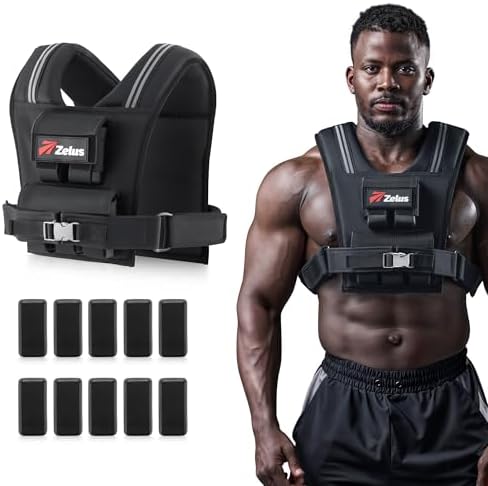 ZELUS Weighted Vest Men, 23/36/45 lb. Weight Vest with 10/16/20 A...