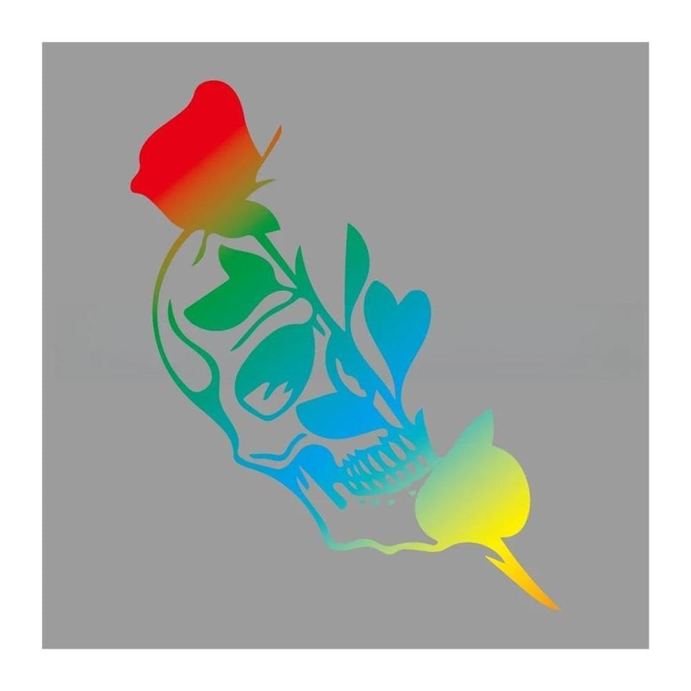 Car Decals Half Skull Rose Stickers Y for Car Trucks Motorcycles Laptops