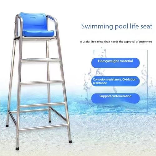 Silla de Salvavidas con Escalera para Piscina 120 cm Acero Inoxidable miniatura 3