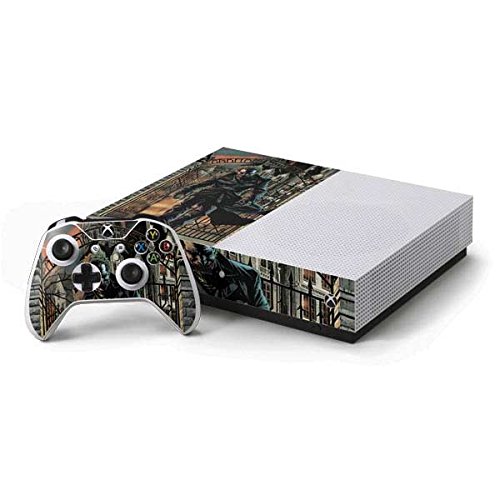 Skinit Decal Gaming Skin for Xbox One S Console and Controller Bundle - Officially Licensed Warner Bros Arkham Asylum - The Joker Design