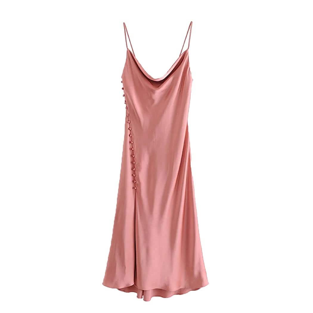 Robe caraco en satin rose idéale pour vos soirées cocooning et nuits d'été - 8