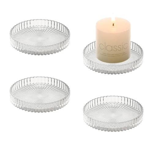 YoHyien 4 Piezas Portavelas Cristal 9 cm, Candelabros para