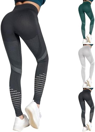 Women's High Waist Yoga Leggings Tummy Control Full Length Capri Buttery Soft Pants with Pockets for Workout Athletic