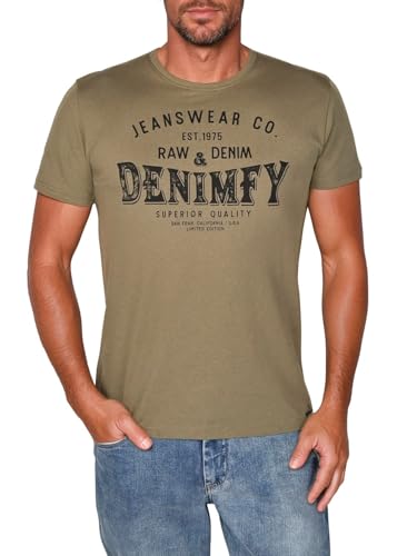 DENIMFY Tshirt Herren Baumwolle Regular Fit DFNuri 4er Pack Set Rundhals Kurzarm Sommer Tee Shirt Logoprint, Größe:S, Farben:Farbmix 5 – Ansicht 3