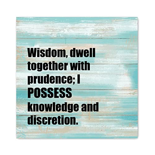 Panneau en bois chrétienne Evans1nism Wisdom pour entrée 40x40 cm