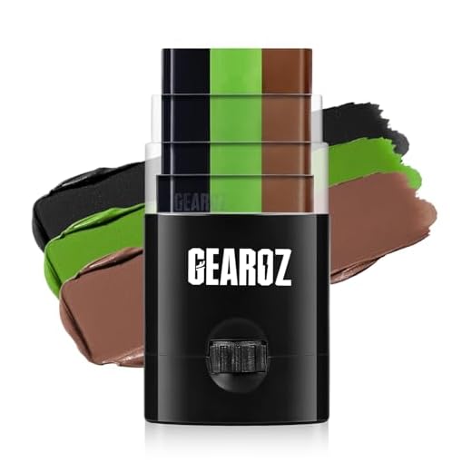 GearOZ 3-Color Camo Hunting Face Paint Stick, Camouflage Deer Hunting Concealment Face Body Makeup Paint for Duck/Bow Hunting/Sport/Paintball/Airsoft/Military Army/Hunting Stuff & Supplies (New Logo)