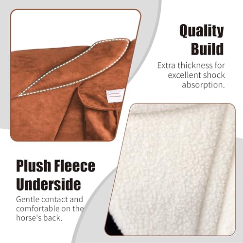 Image of Harrison Howard Ergonomically Designed Correct Bareback Pad with Side Pockets Extra Thick Center for Maximum Support Anti-Slip Bareback Pad Comes with Matching Girth