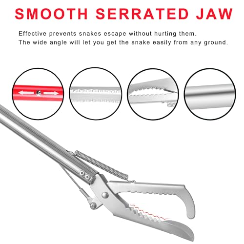Image of 50 inchSnake Grabber Tool,Collapsible 3 Sections Snake Stick,Snake Tongs Only 17 in After Folding,Snake Stick Suitable for Many Scenarios，Snake Grabber Toolcan Also be Used as Reptile Tongs and Snake Hook