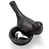 Pumtus Cast Iron Key Hider, Birds Hide-a-Key Holder, Outdoor Small Garden Statues Ornament, Outside Spare Key Hider Figurine, Indoor Decoration Jewelry Trinkets Box for Ear Studs, Rings, Paper Clips