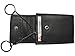 Produktbild Leder Schlüsseltui SCHLÜSSEL Schwarz mit Kreditkarten-RFID-Schutz Kartengröße Doppelnaht 2 Schlüsselringe an Kettchen 1 Kartenfach 1 Reißverschlussfach Druckknopfverschluss 96610