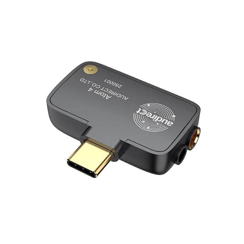 LEAUDIO Audirect Atom 4 Portable Audio DAC Amplifier ESS9281AC Pro Decoding chip Op-amp RT6863C*2 USB C to 3.5mm 4.4mm Outputs (Grey)