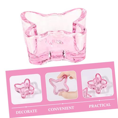 Vaso de vidrio para uñas SHERCHPRY forma mariposa miniatura 6
