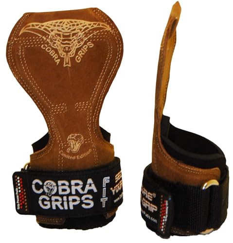 Image of Cobra Grips Weight Lifting Gloves with Adjustable Neoprene Padded Wrist Wraps - Heavy Duty Alternative to Power Lifting Hooks for Deadlifts