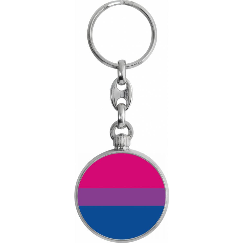 Toff London Men's Silver Pride Bisexual Flag Keyring