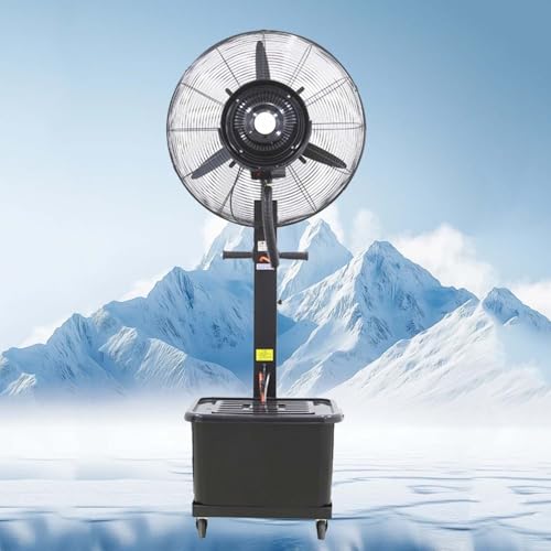 Genérico Ventilador De Pie Oscilante Ventilador Nebulizador Para Exteriores E Interiores Con Tanque Independiente Abanico Sobre Pedestal Para Taller Industrial(380W-High1800mm)