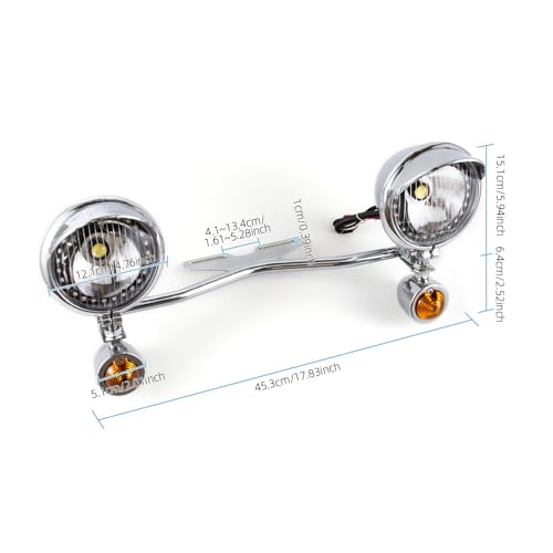 Phare additionnel moto Led chrome pour rouler de nuit en Shadow VT 750 - 3