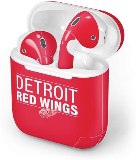 Skinit Decal Audio Skin Compatible with Apple AirPods - Officially Licensed NHL Detroit Red Wings Lineup Design