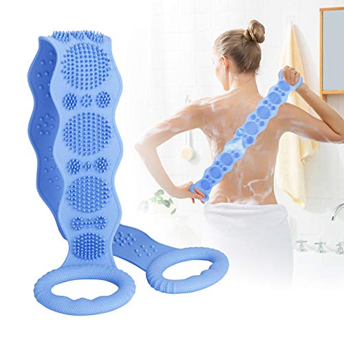 Arozk Brosse de bain en silicone pour le dos et le corps - 69,1 cm - Double face - Pour le massage - Exfoliant - Avec poignée - Cadeau de Noël pour homme et femme Cover