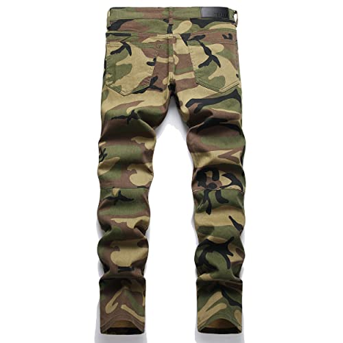 AITITIA Men's Regular Fit Biker Jeans2