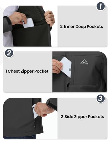 Rdruko Men's Winter Jackets Fleece Lined Hooded Water Resistant Insulated Windbreaker Softshell Jacket for Outdoor Hiking4