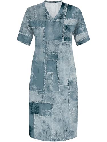 Image of PinkPatty Women's Oversize V Neck Short Sleeve Maxi Dress with Pockets
