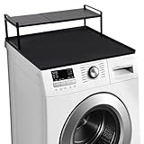 Washer and Dryer Countertop with Retractable Shelf and Silicone Mat, Universal Front Load Washer and Dryer Countertop Set, Washer Dryer Shelf with Mat for Laundry Room (Metal Shelf + Silicone Mat)