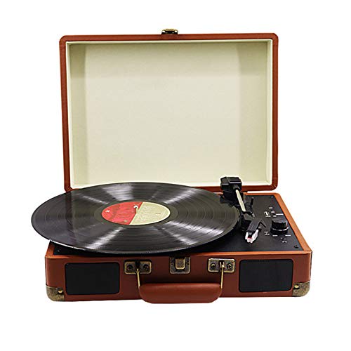 Vinyl Plattenspieler, Retro-Plattenspieler mit DREI Geschwindigkeiten, eingebaute Stereolautsprecher, Support-Schallplatte, Bluetooth, USB,