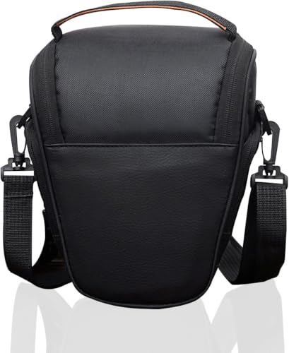 HIUOUIH Borsa Fotografica SLR Borsa Fotocamera Custodia per Macchine Fotografiche Reflex Compatta Videocamera Fondina con Tracolla Regolabile Impermeabile, Nero