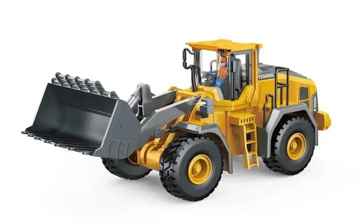 Daji RC Bulldozer Excavator 9 Channel RC Excavator Truck Toys Metal Shovel, 1/24 Remote Control Construction Vehicles Tractor, 2.4Ghz Boy Toy Gift for Kids and Adults 3