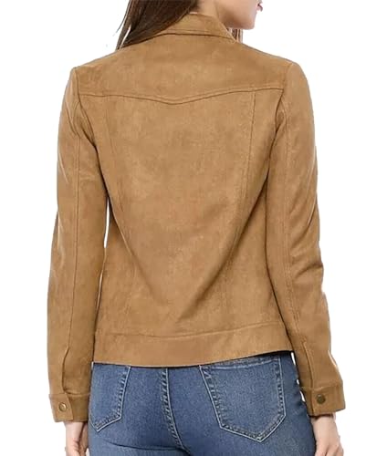 Women Faux Suede and Real Suede Leather Trucker Jacket Scully Western Shirt Coat4