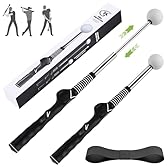 MIKOSI Retractable Golf Swing Trainer, Golf Grip Trainer and Right-Handed Golf Training Aid for Chipping Hitting, Ideal Golf Swing Training Aid with Arm Band for Indoor & Outdoor Use
